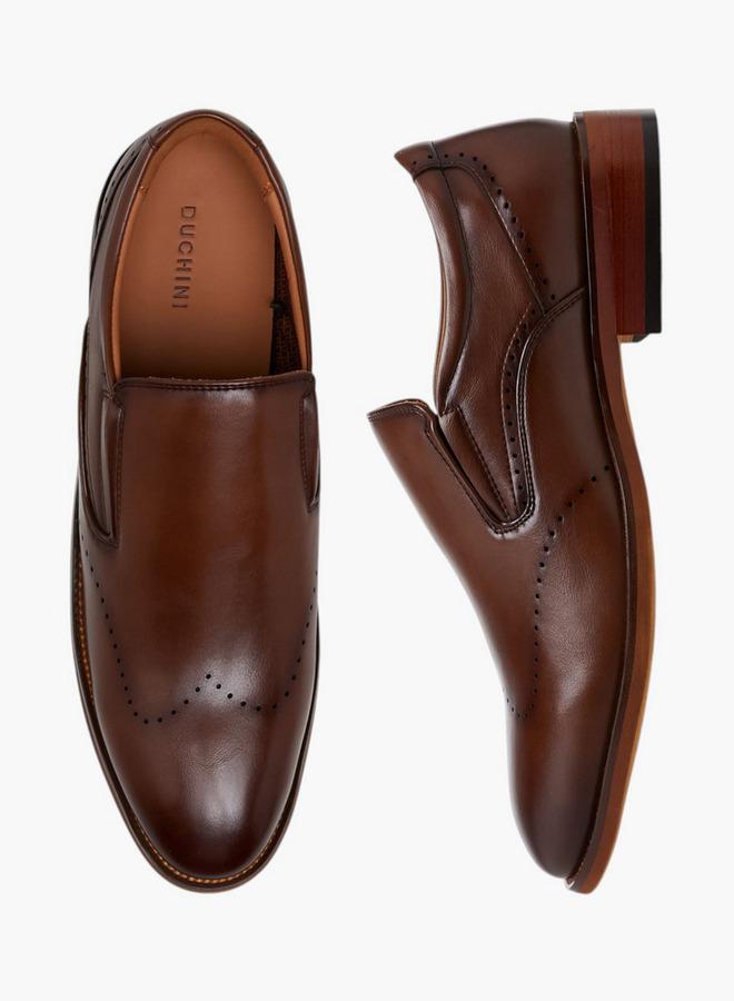 DUCHINI Men Perforated Loafers - Image 3